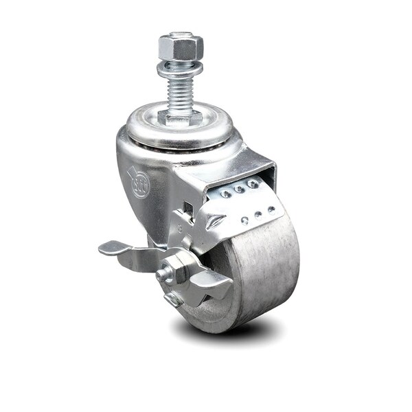 Semi Steel Swivel TS Caster w/Roller Bearing - 3" Wheel & 12MM Stem w/Brake